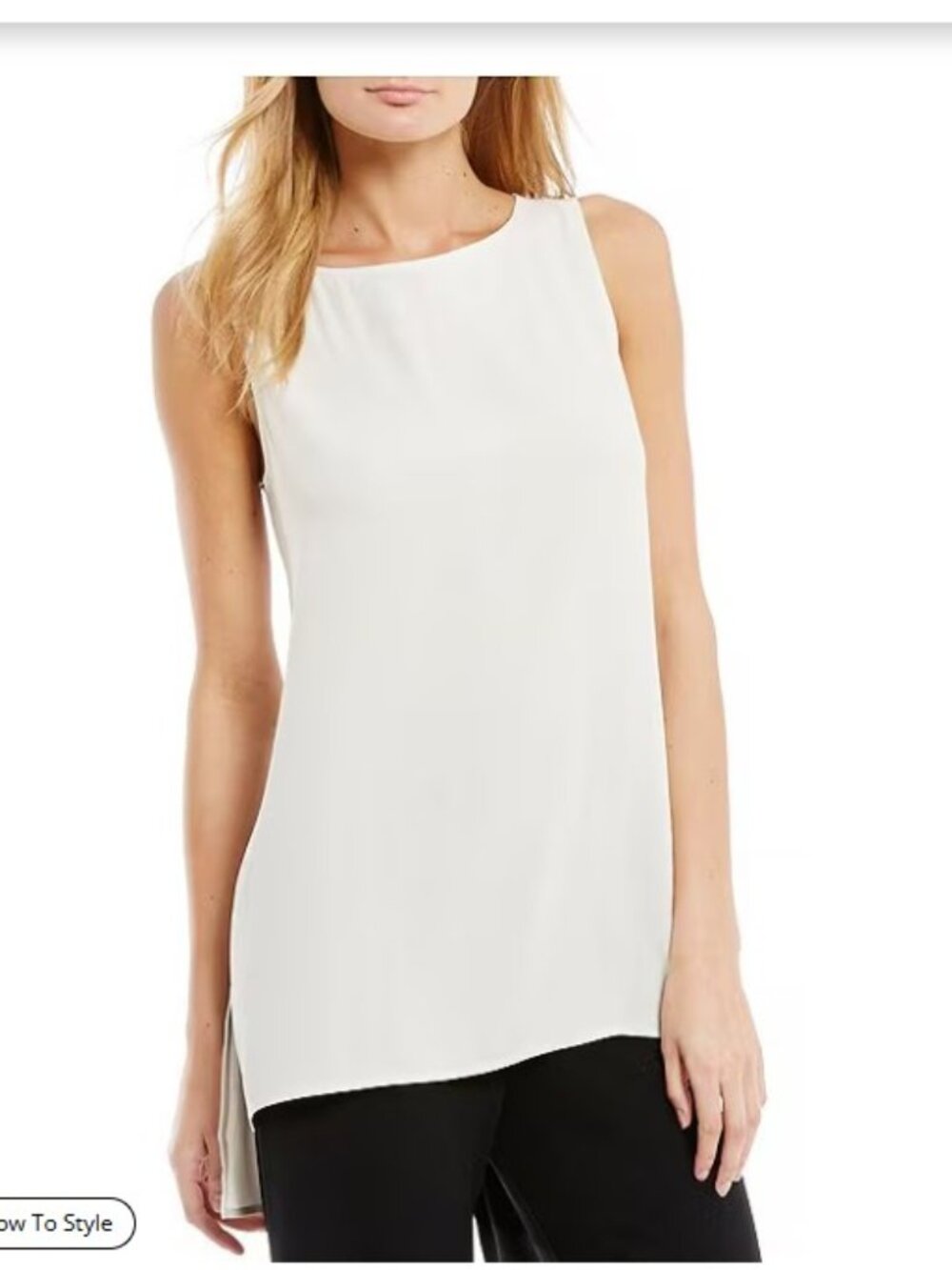 Eileen Fisher Sleeveless Silk Top Tunic Size S/P